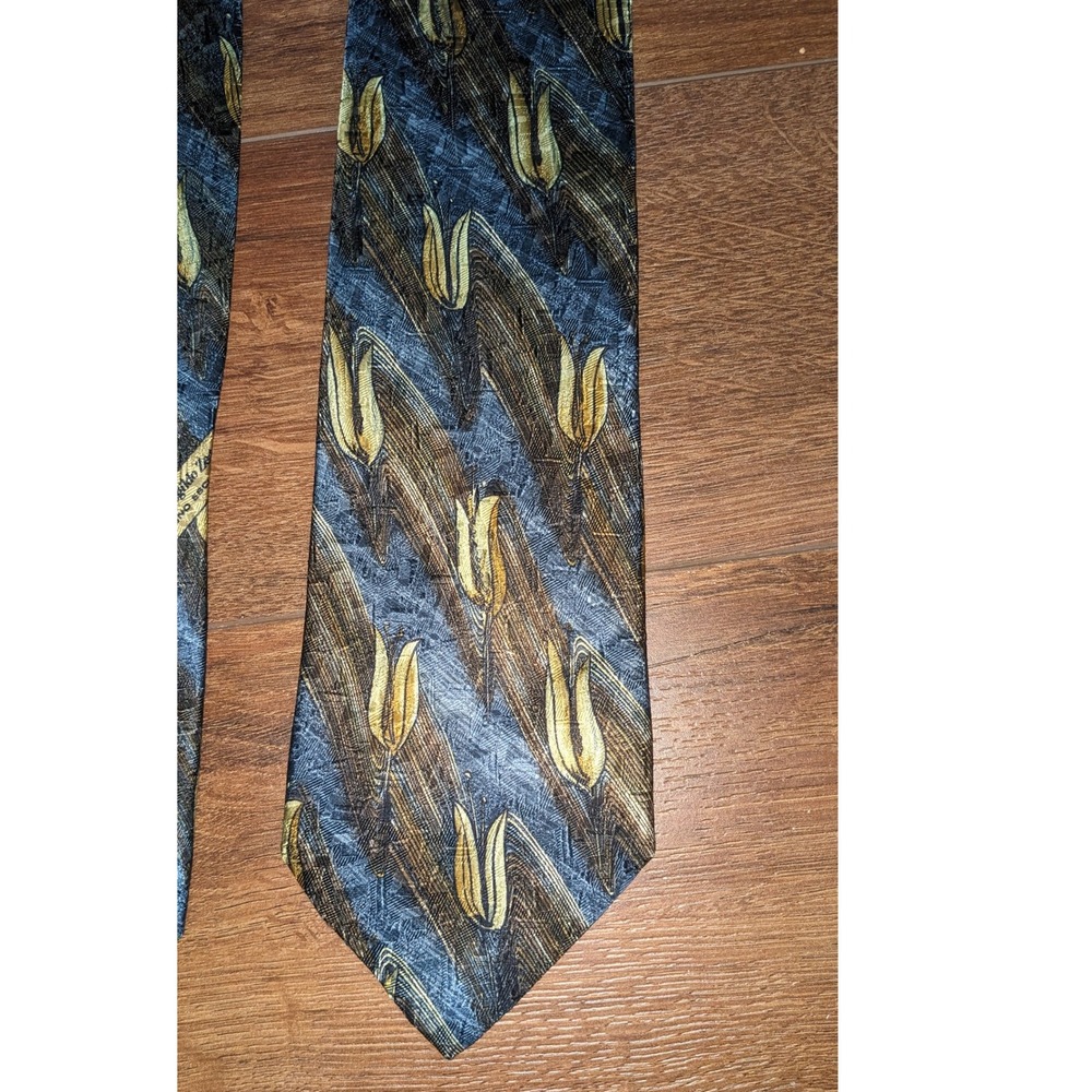 Ermenegildo Zegna Silk‎ Necktie Tulip Pattern Designer Business